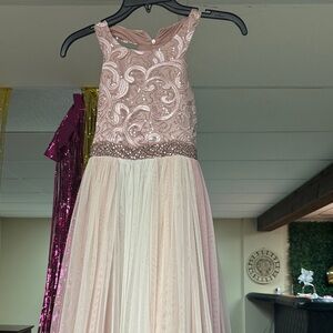 Elegant Pink Sleeveless Kids Dress